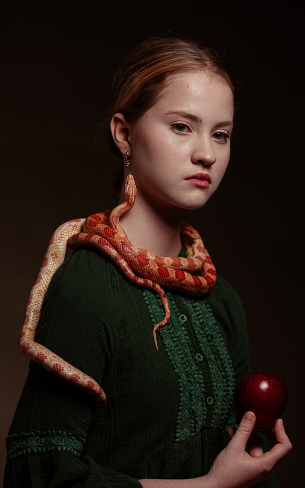 Serpent and Forbidden Fruit by Gila Koller — canvas wall art