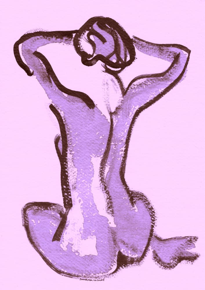 Lavender Nude Study by Santhosh ch — canvas wall art