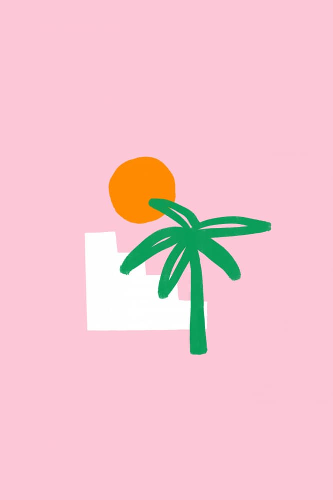 Sunny Palm Beach by Maren Gross — canvas wall art