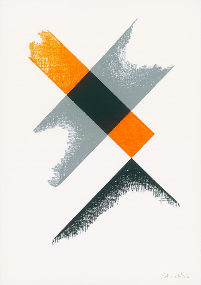 Textured Orange Grey Geometry by matthaus — canvas wall art