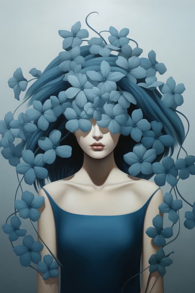 Serene Blue Blossom by Bilge Paksoylu — canvas wall art