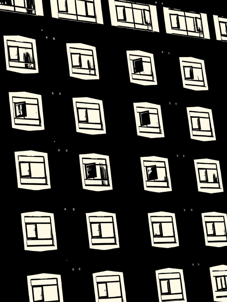 Stark Urban Facade by Petr Strnad — canvas wall art