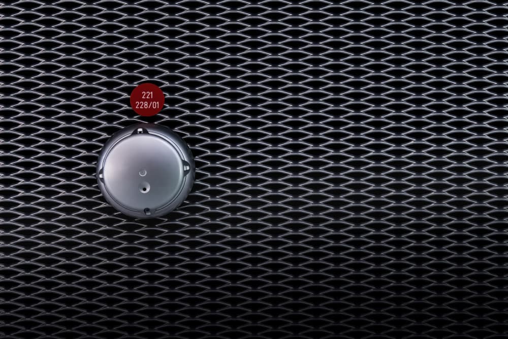 Industrial Metal Grid Detail by Jürgen Muß — canvas wall art