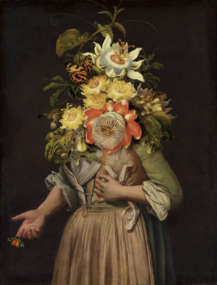 Surreal Floral Portrait by Marja van den Hurk — canvas wall art