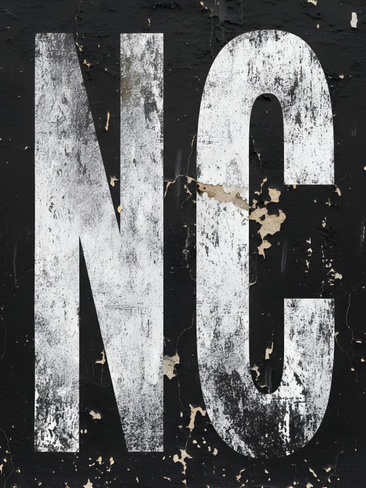 Distressed No Sign by HUGO — canvas wall art