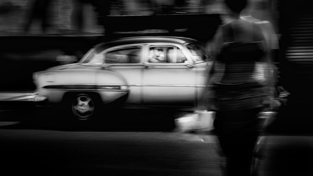 Classic Car Motion Blur by Ina Tänzer — canvas wall art