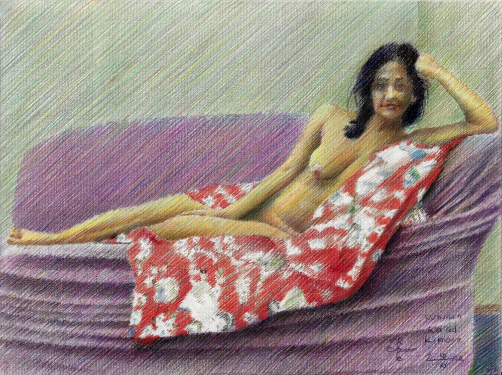 Reclining Nude Portrait by Corné Akkers — canvas wall art