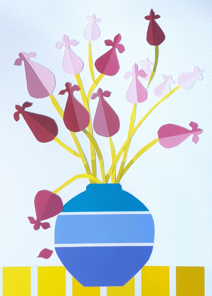 Pink Poppies Vase by Annick — canvas wall art