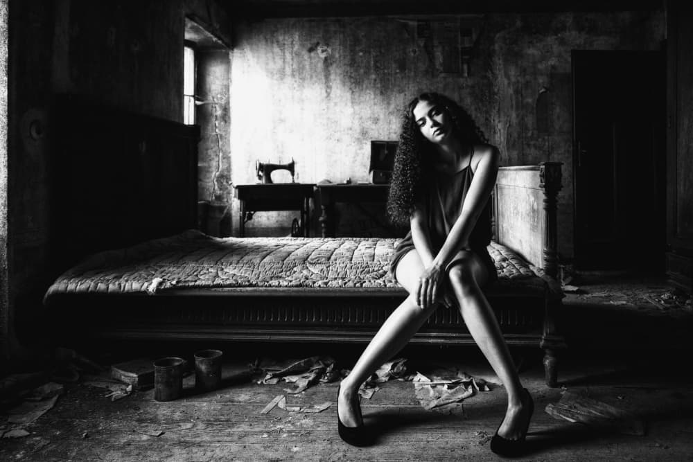 Elegant Woman Old Bedroom by Georgios Bero — canvas wall art