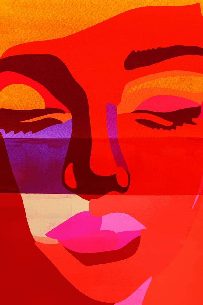 Vibrant Serene Woman by casa cartissi — canvas wall art