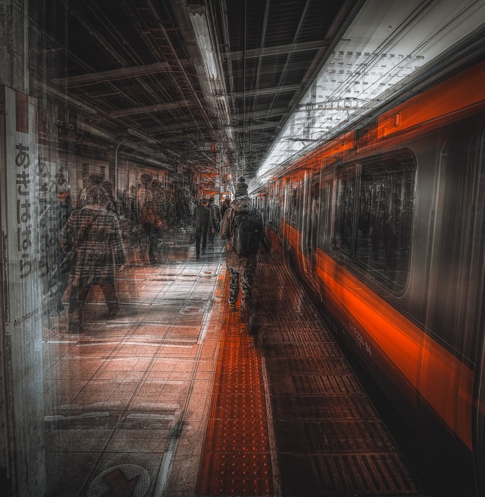 Akihabara Red Subway by Carmine Chiriacò — canvas wall art