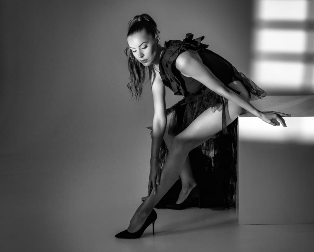Elegant Dancer Pose by Vasil Nanev — canvas wall art