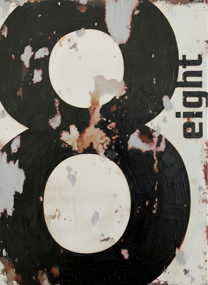 Distressed Number Eight by HUGO — canvas wall art