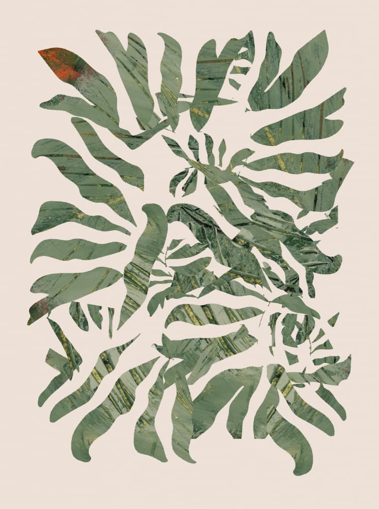 Abstract Green Leaves by casa cartissi — canvas wall art