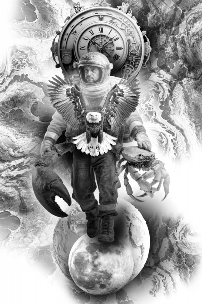 Surreal Space Traveler by Rafal Kulik — canvas wall art