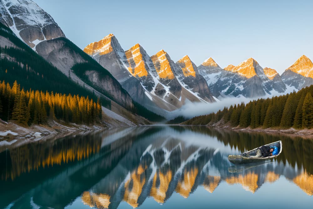 Golden Peak Reflections by Ciupureanu Dan — canvas wall art
