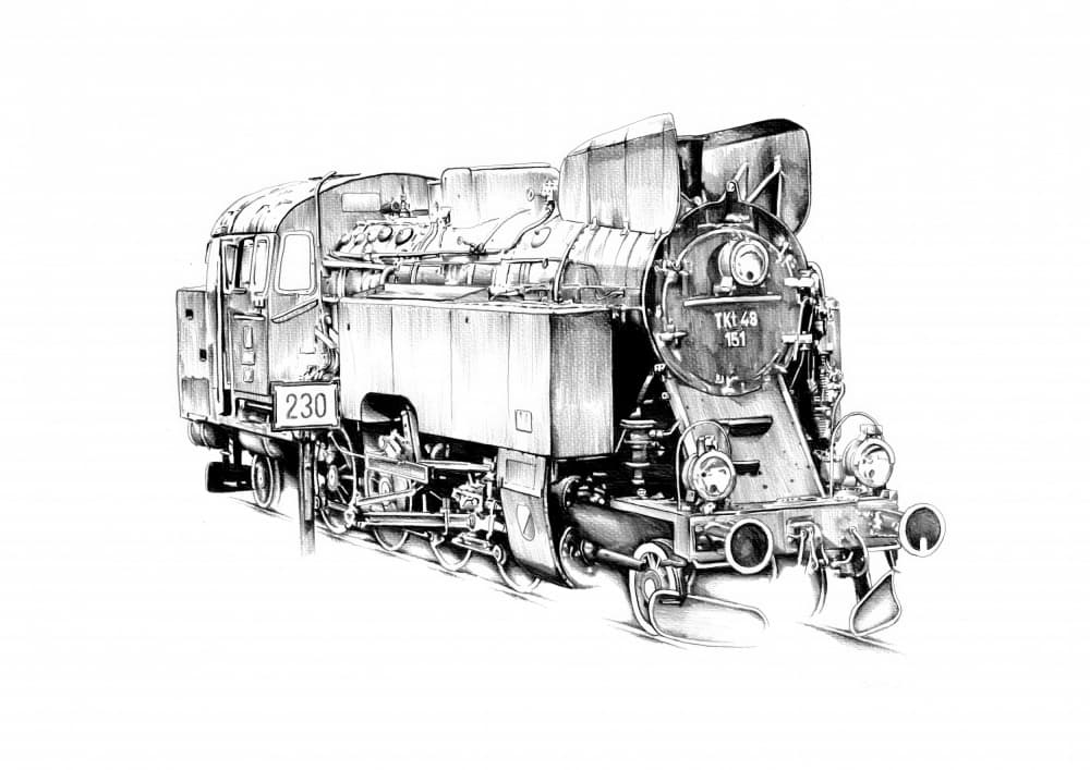 Vintage Steam Locomotive by Kulik — canvas wall art