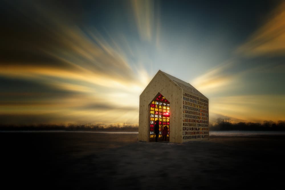 Ethereal Library Sunset by Jennifer Chen APA — canvas wall art