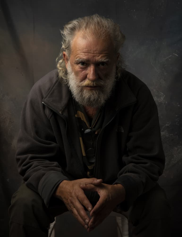 Intense Bearded Gaze by Julien Oncete — canvas wall art