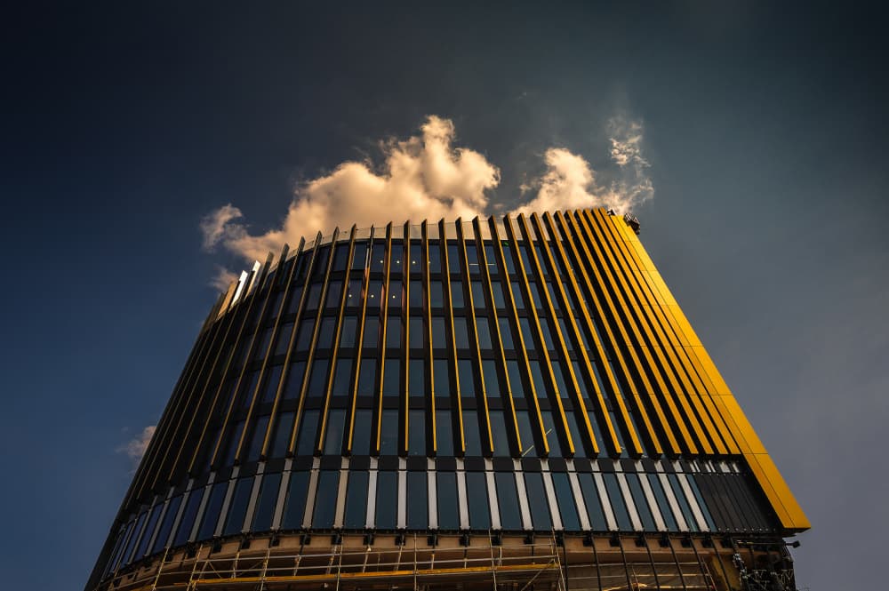 Golden Hour Building by Karol Važan — canvas wall art