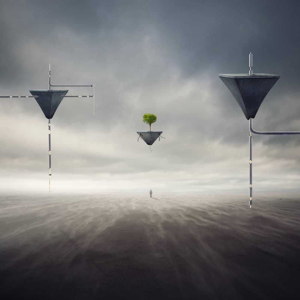 Surreal Floating Landscape by Martin Marcisovsky — canvas wall art