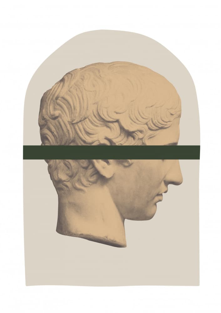 Classical Profile Green Stripe by Talitha McQueen — canvas wall art