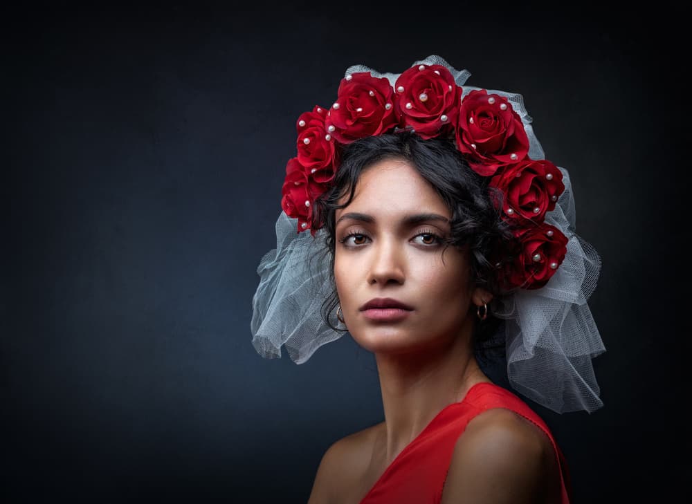 Crimson Crown Portrait by Luc Stalmans — canvas wall art