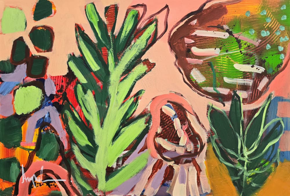 Vibrant Botanical Shapes by Angela Maritz — canvas wall art