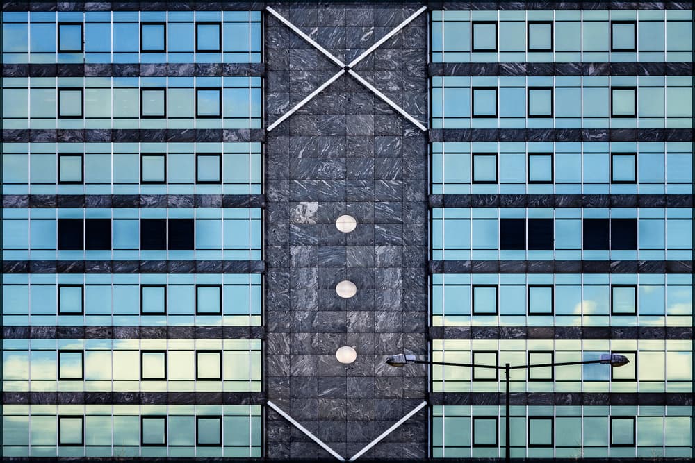 Geometric Glass Facade by Henk van Maastricht — canvas wall art