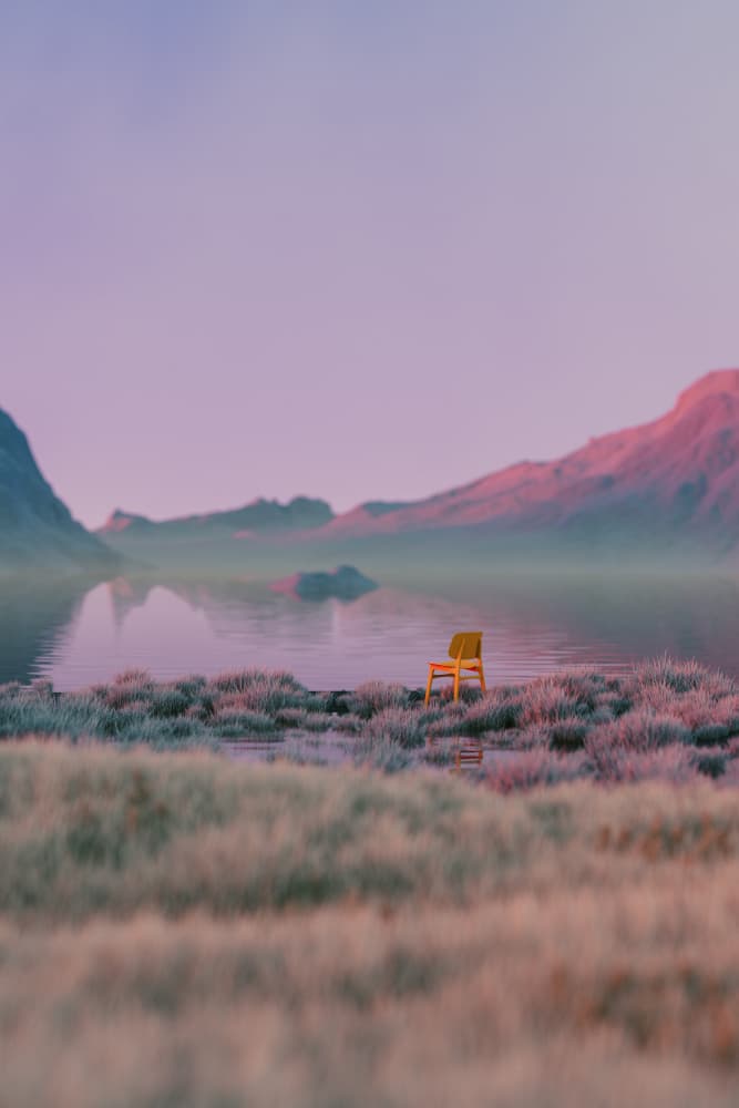 Peaceful Lakeside Chair by Javier Pardina — canvas wall art
