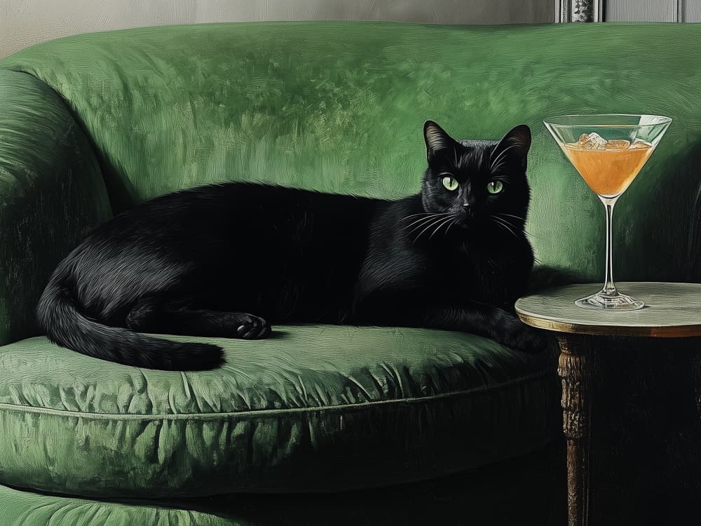 Black Cat Cocktail Lounge by Pictufy Studio IV — canvas wall art