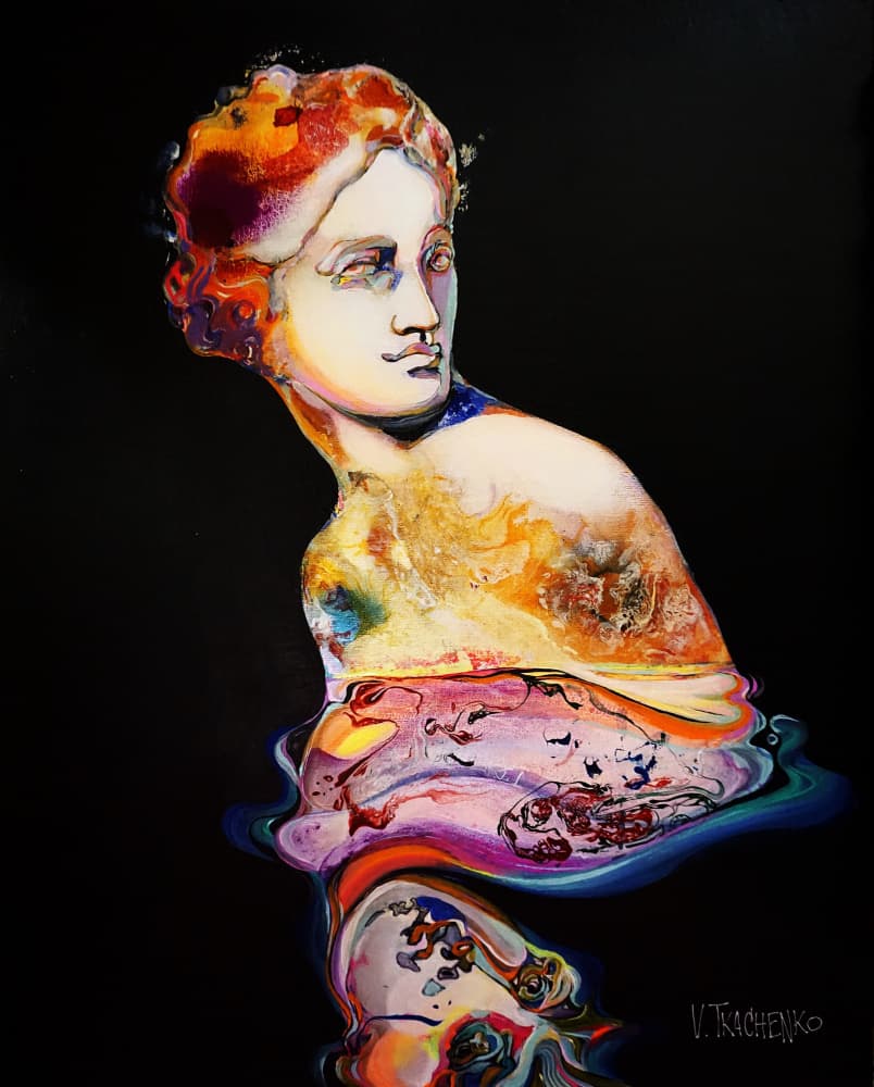 Vibrant Fluid Statue by Victor Tkachenko — canvas wall art