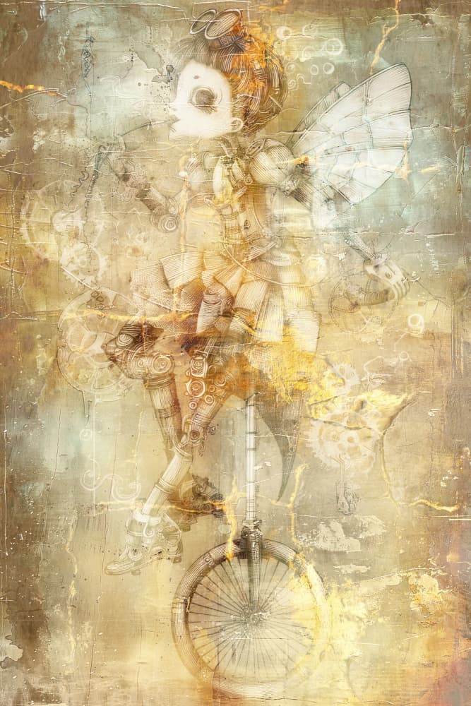 Steampunk Fairy Unicycle by Rafal Kulik — canvas wall art