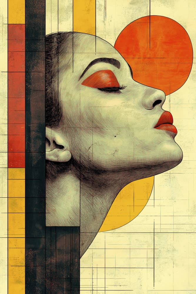 Elegant Geometric Profile by Mauro — canvas wall art