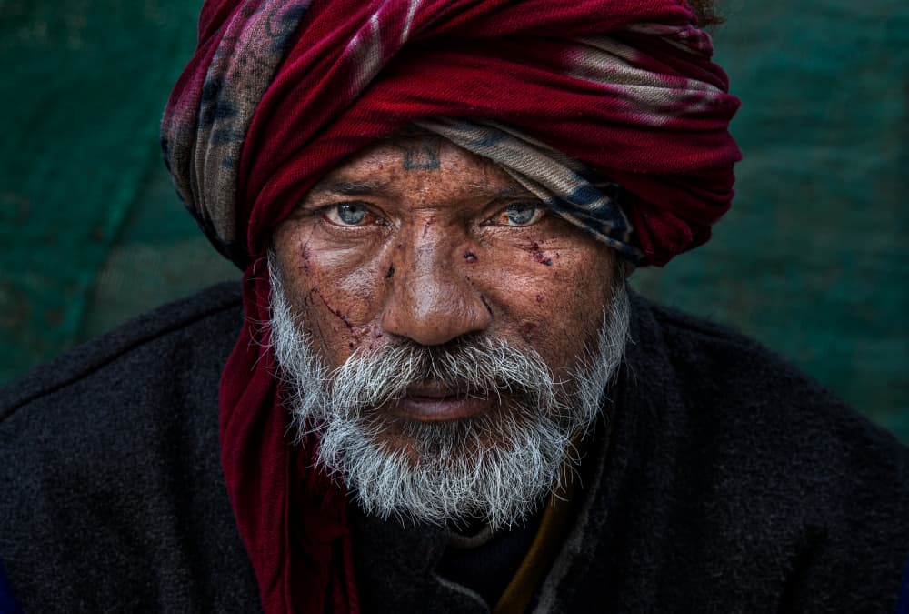 Man with Piercing Gaze by Joxe Inazio Kuesta Garmendia — canvas wall art