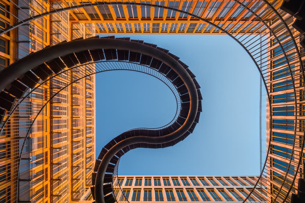 Winding Urban Staircase by Mike Kreiten — canvas wall art