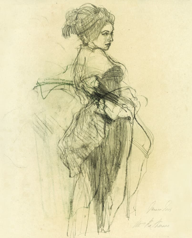 Elegant Woman Sketch by Ute Rathmann — canvas wall art