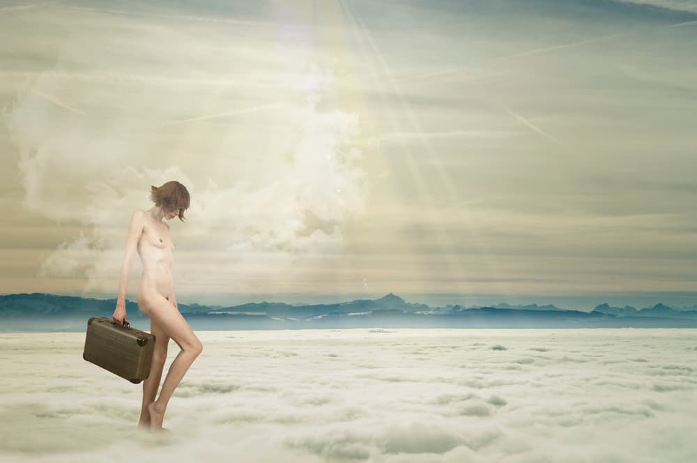 Woman Walking on Clouds by Christine von Diepenbroek — canvas wall art