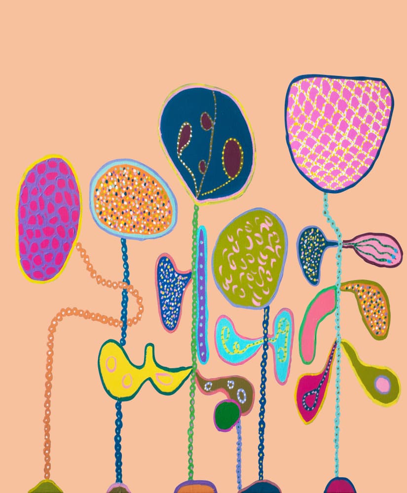 Colorful Organic Shapes by Helen Joynson — canvas wall art