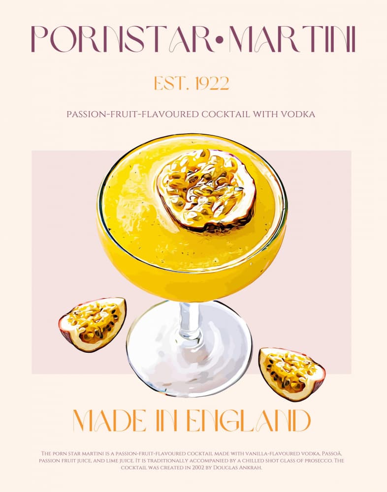Pornstar Martini Illustration by Nazma Khokhar — canvas wall art