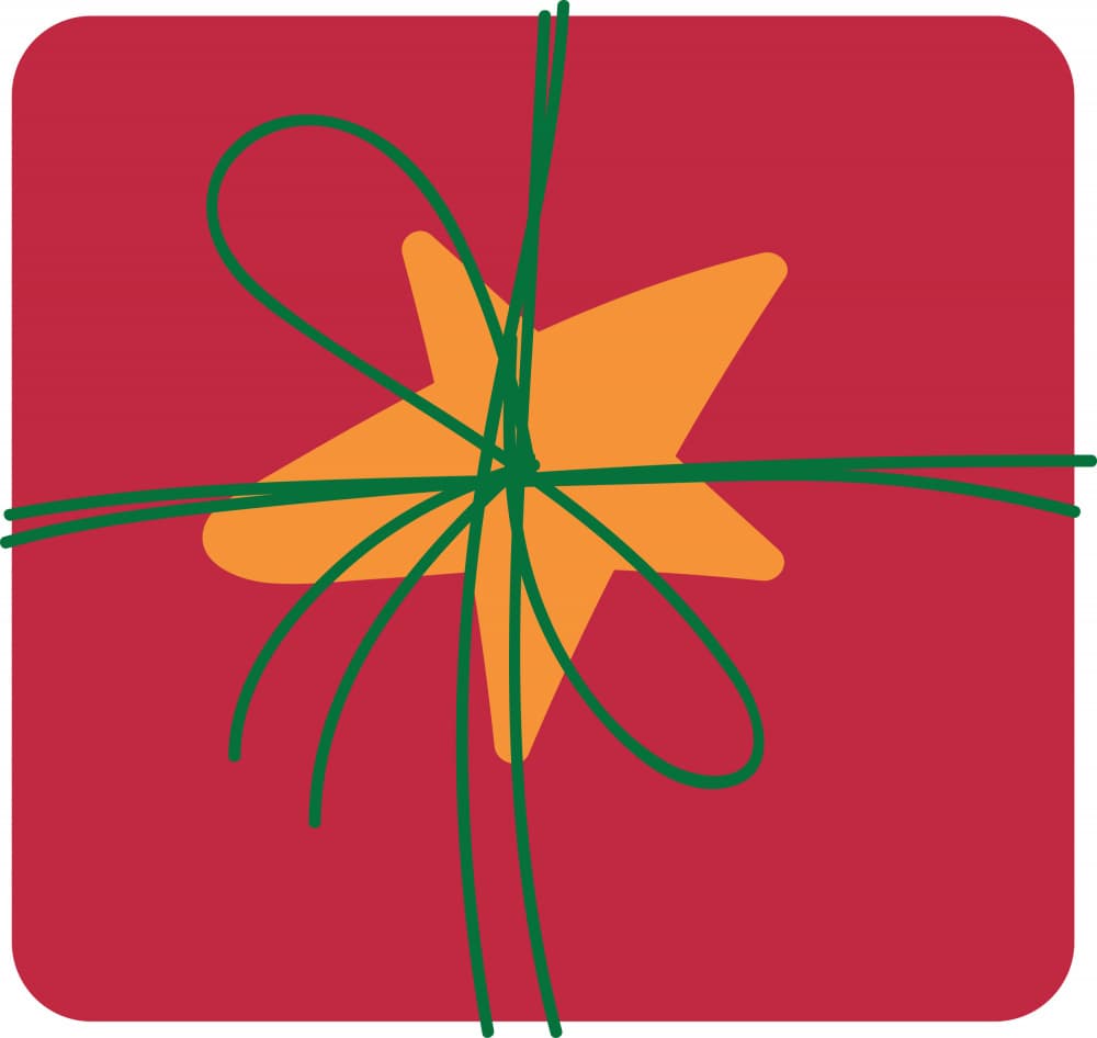 Holiday Star Gift Box by Marika Barsrsind β canvas wall art