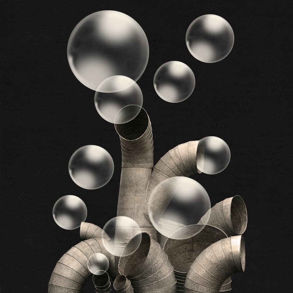 Surreal Industrial Bubbles by Marja van den Hurk — canvas wall art