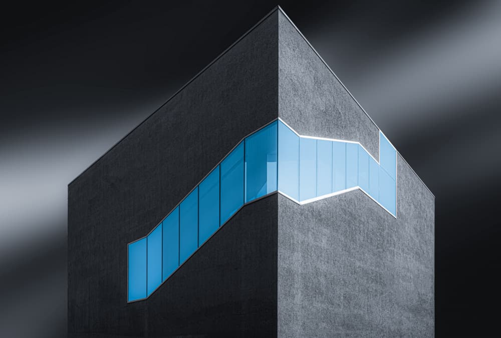 Geometric Blue Architecture by Roland M Schwerdtfeger — canvas wall art