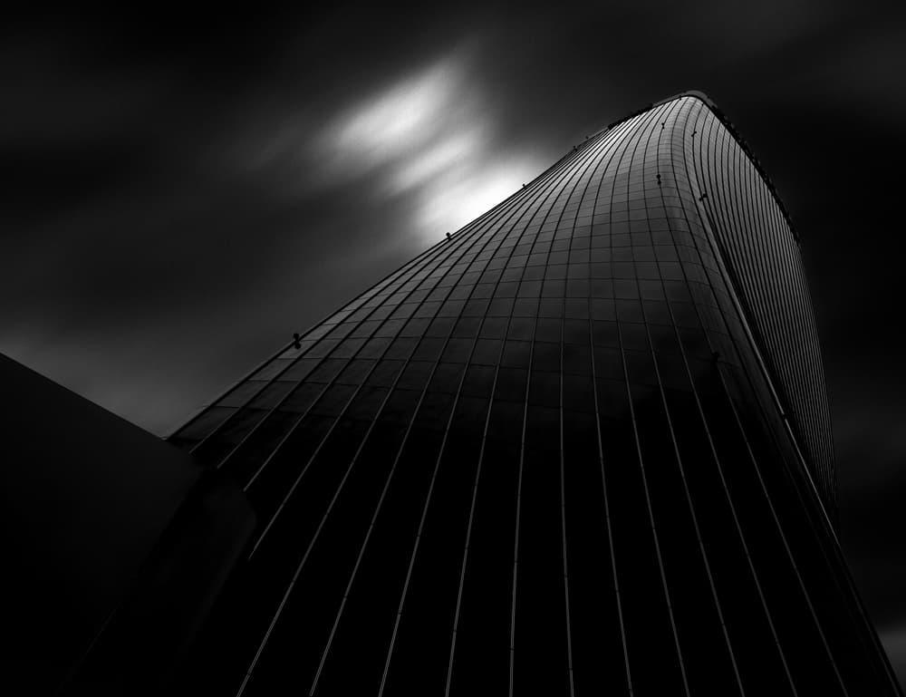 Curved Skyscraper Sky by Paulo Medeiros — canvas wall art