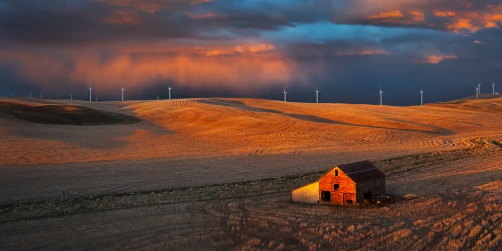 Golden Hour Wind Farm by Hanping Xiao — canvas wall art