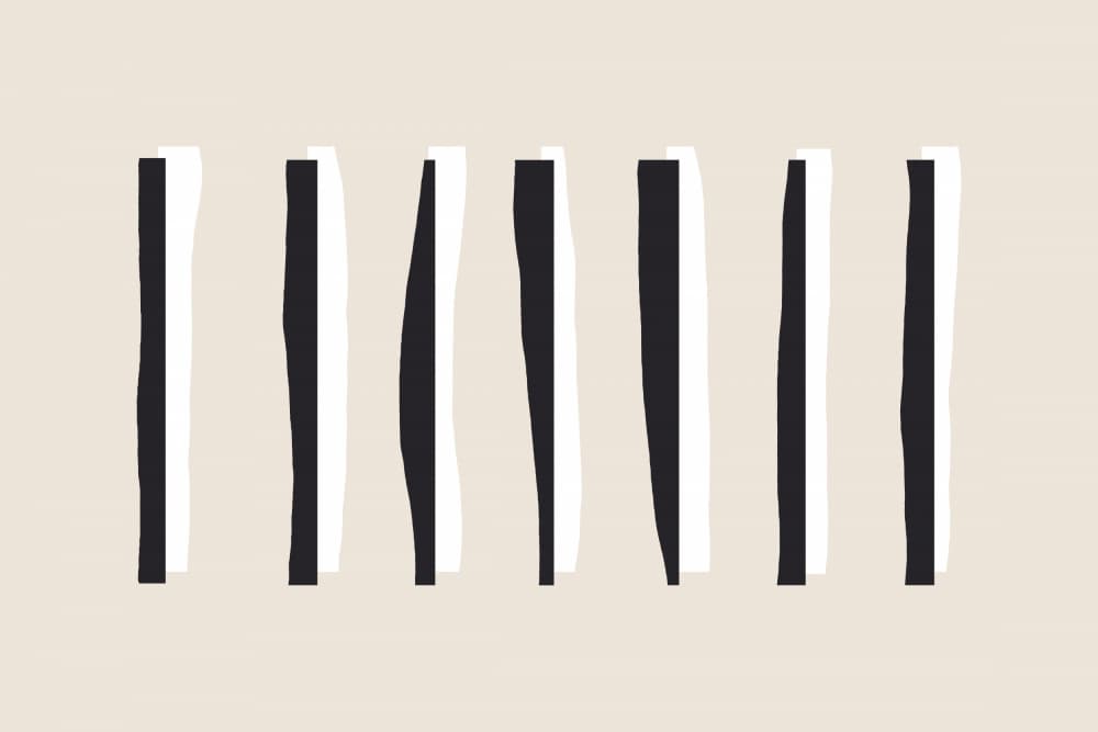 vertical Black And White Stripes by uplusmestudio — canvas wall art