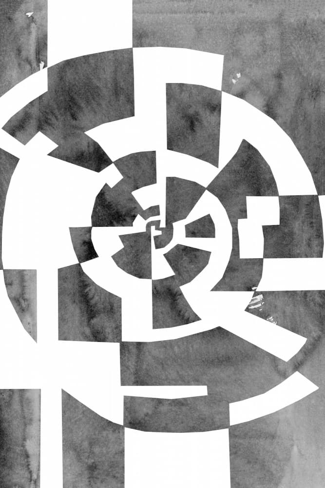 Geometric Spiral Maze by casa cartissi — canvas wall art