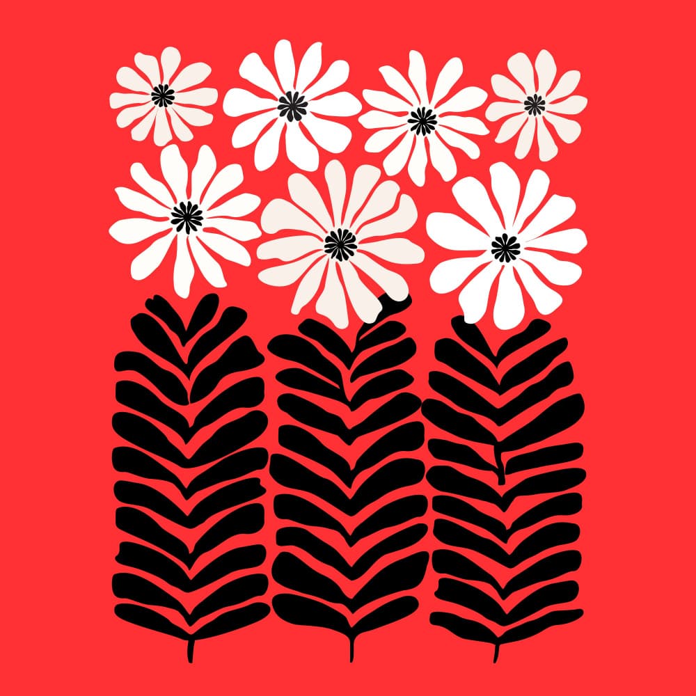 80s Floral 4sq by Kristian Gallagher — canvas wall art