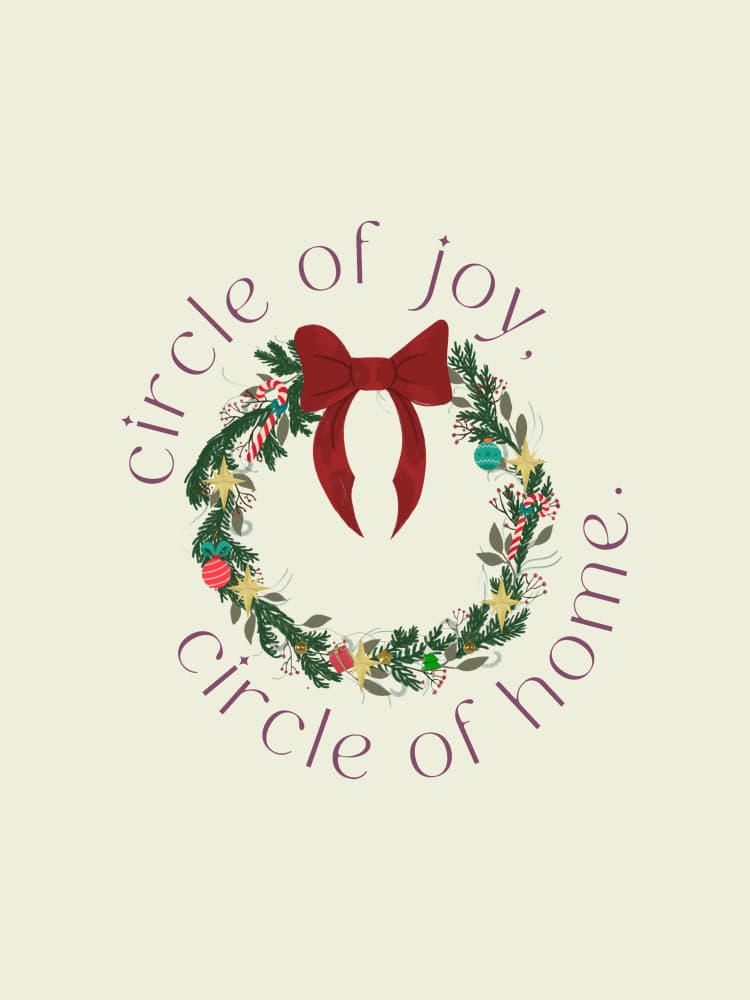 Circle Of Joy Wreath by Elizabeth C — canvas wall art