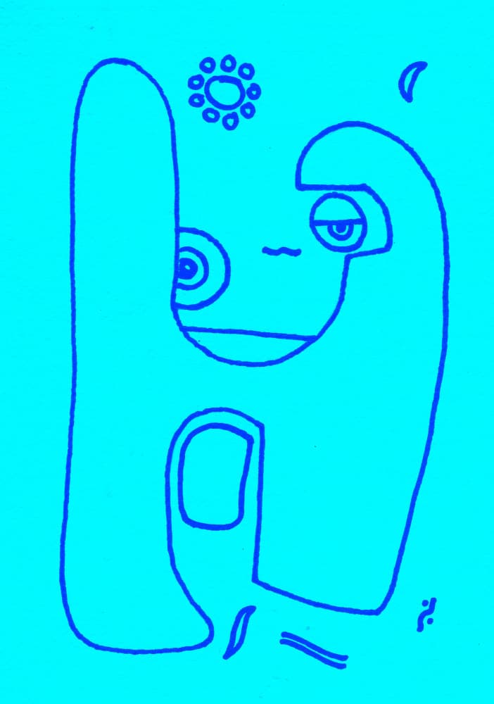 Whimsical Blue Character by Santhosh ch — canvas wall art